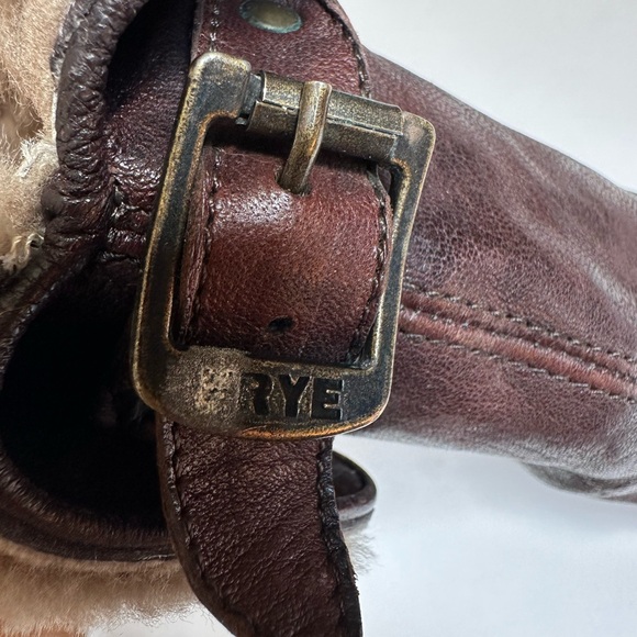Frye Vanessa Tall Shearling Lined Leather Pull On Boots Brown 3475007 Size 7 - Picture 4 of 6